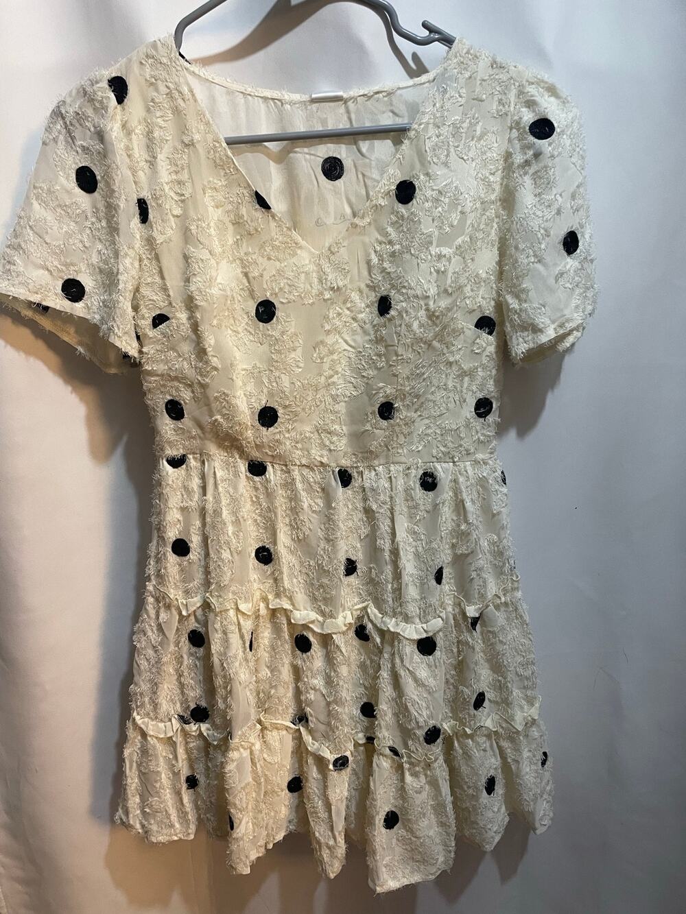 Ace by aimee white polka dot dress womens small dress